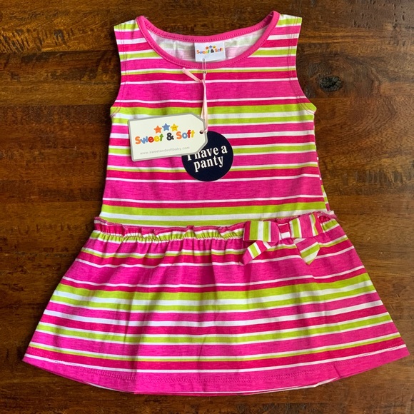 Brand New Multi Coloured Striped Dress Size 12 months - Picture 5 of 8